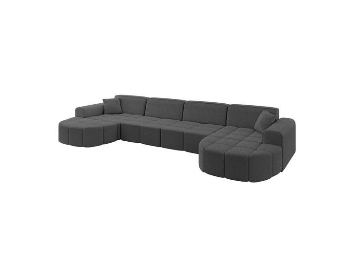 WOHNLANDSCHAFT LIVO-U2 - 400x173x79,5 cm Grau