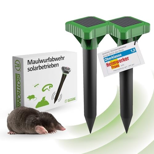 Isotronic Multifunctionele Zonne-energie Mollenverjager voor Woelmuizen en Slangen, 2 stuks