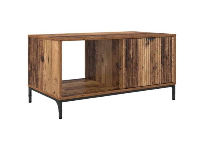 KUTYWEXFM Couchtisch mit Schublade Altholz 90x49x46 cm Wohnzimmertisch Kompakter Beistelltisch aus Holzwerkstoff mit Fach und Schubkasten für Ordnung im Wohnzimmer oder Gästezimmer.