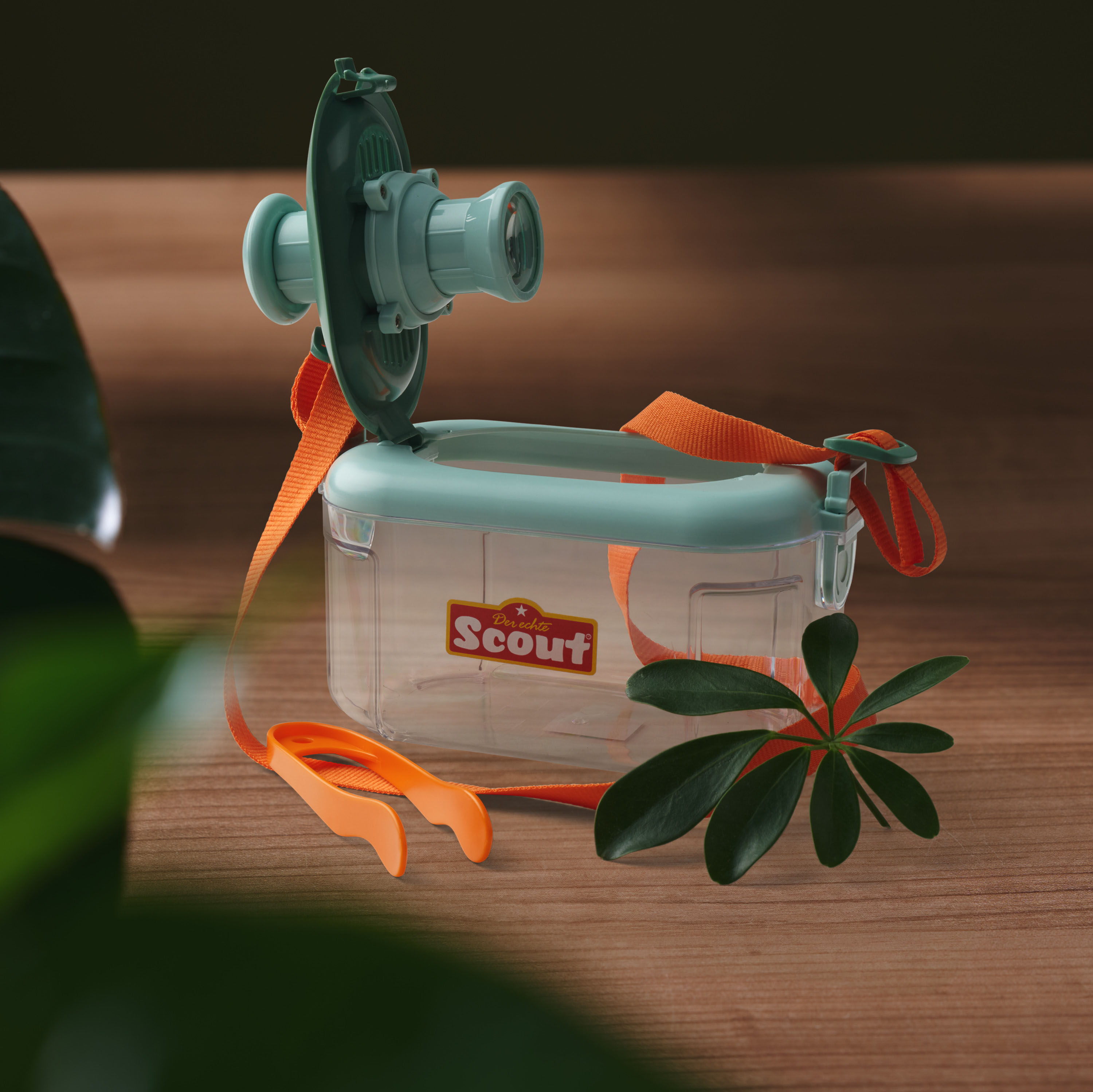 Kreativset SIMBA "Scout Lupenbecher", orange (bunt), Kreativsets, KinderL:15cm, Kreativset, mit drehbarem und ausziehbarem Okular, L:15cm