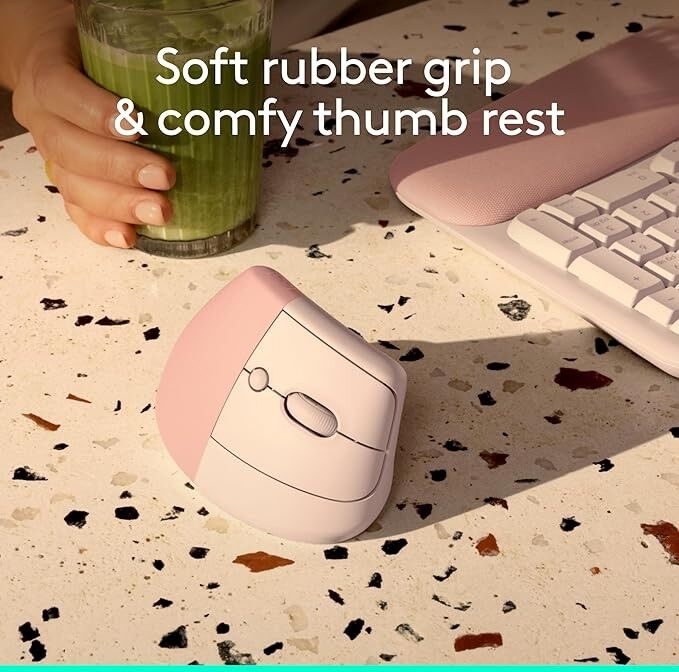 Logitech Lift Vertical Ergonomic Mouse - Rose