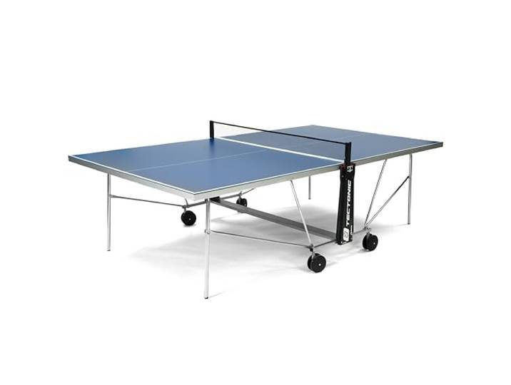 Tectonic - Outdoor Tischtennisplatte - Wetterfest - Klappbar - 4mm Melaminharzplatte - Einzeltraining - Großen Doppelräder - Blau