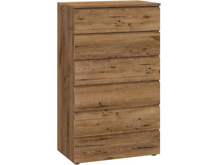 Kommode Holz Werk Natur Sumpfeiche Massivholz B 70 H 120 cm