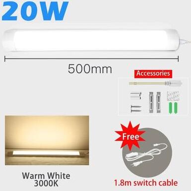 Uplifted Goods LED Under Cabinet Lighting With Warm And Cool White Options 20w 0.5m Warm White us Plug