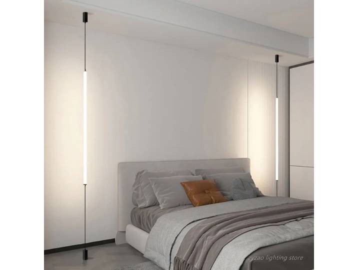 Italie Design chambre chevet LED lampadaires acrylique longue ligne décor lumière moderne noir hôtel salon décor LED lampadaire