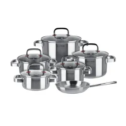 Meisterkoch Topfset FOCUS 6-teilig FOCUS , silber , Edelstahl,Silikon