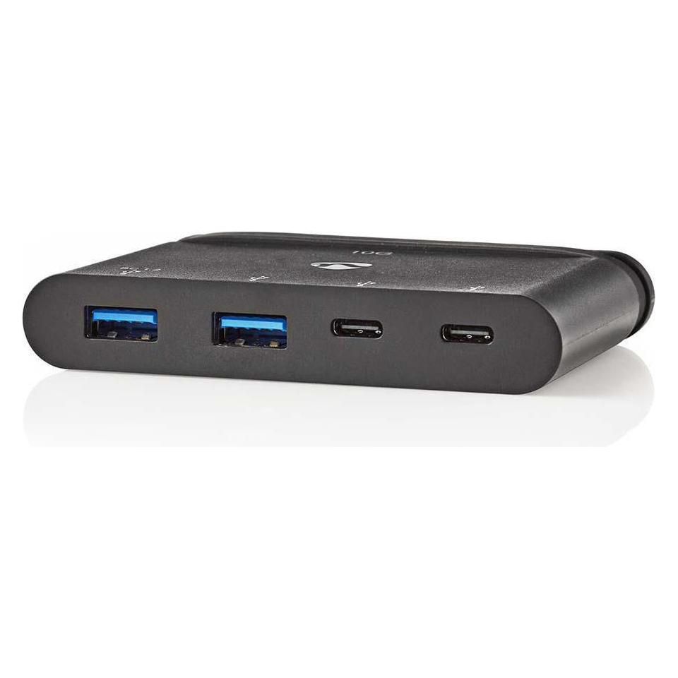 Nedis Hub - USB-C - USB 3.0 - Power: 100 Watt - USB 3.1 Super Speed - Schwarz (USB-C, 4 Ports) (TCARF250BK)