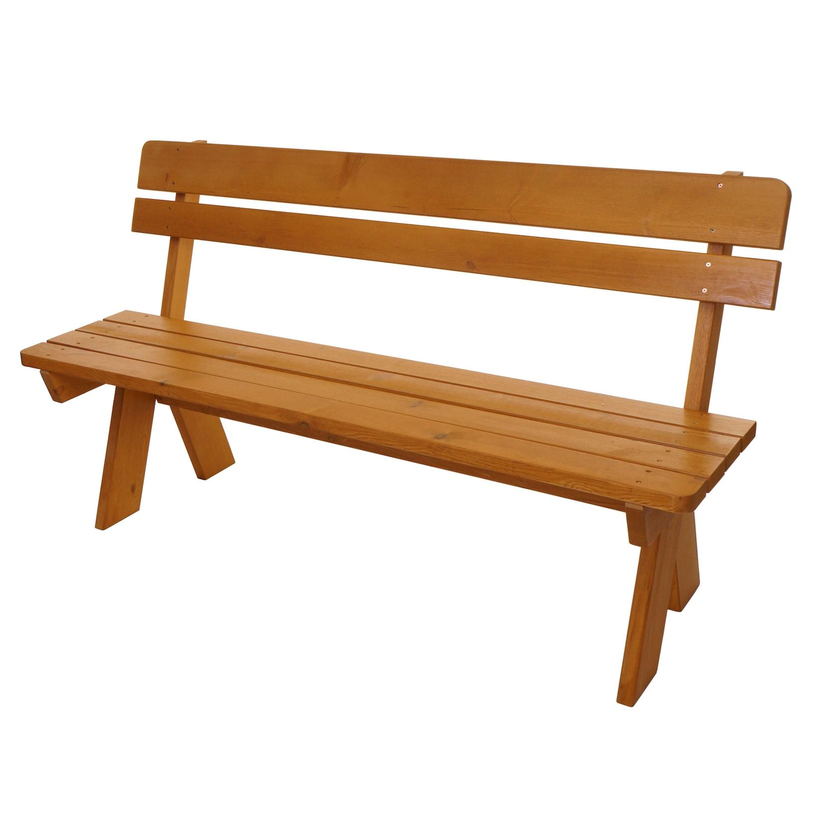 Gartenbank MCW-L66, Sitzbank Holzbank Parkbank, Gastronomie-Qualität, Massiv-Holz MVG 148cm ~ honigfarben