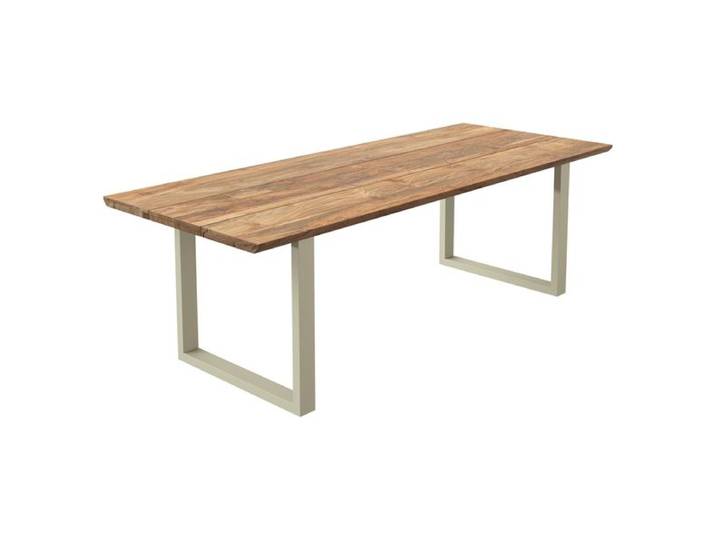 OUTLIV. Negara Gartentisch 240x100cm Edelstahl/Teak recycelt Schweizer Kante Sand