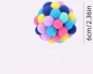 Inspired Living Playful Pounce Cat Plush Ball Toy With Bouncy Bell Ball Fun large Size 1 Pack