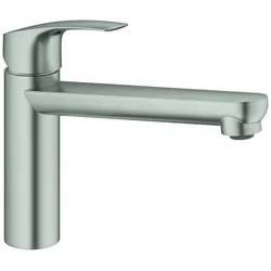 GROHE Eurosmart Einhand-Spültischarmatur, Ausladung 222mm, mittelhoch, schwenkbar, 30463DC0, Farbe: Supersteel