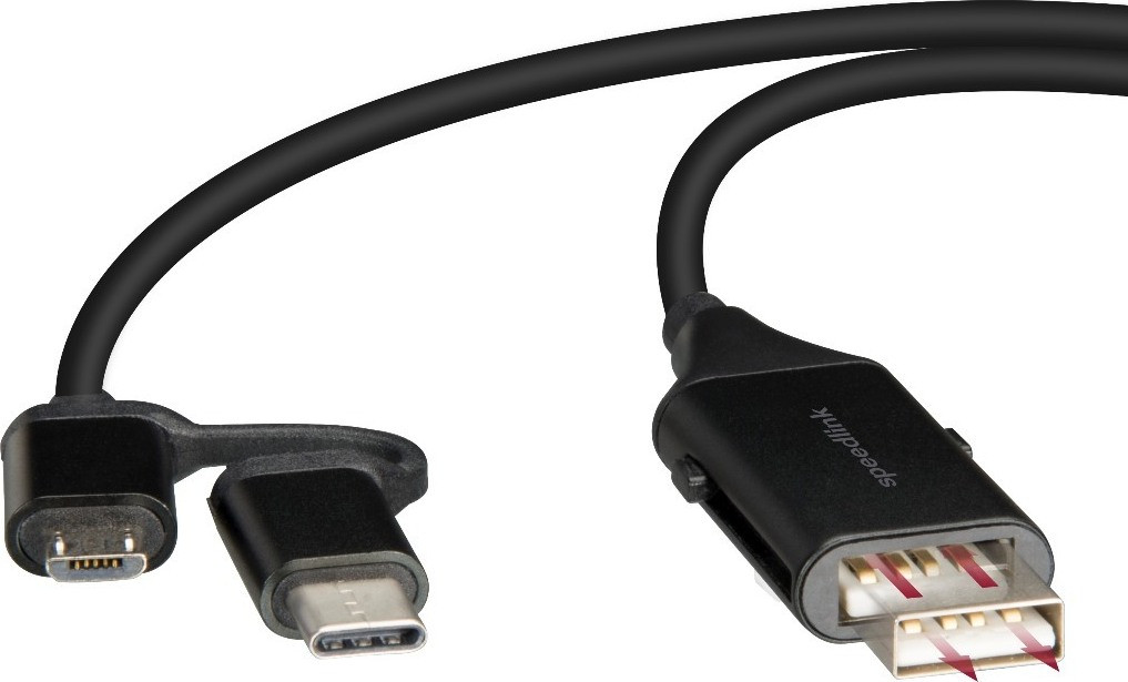 Speedlink HQ 4-in-1 USB-C adapterkabel, 1 meter
