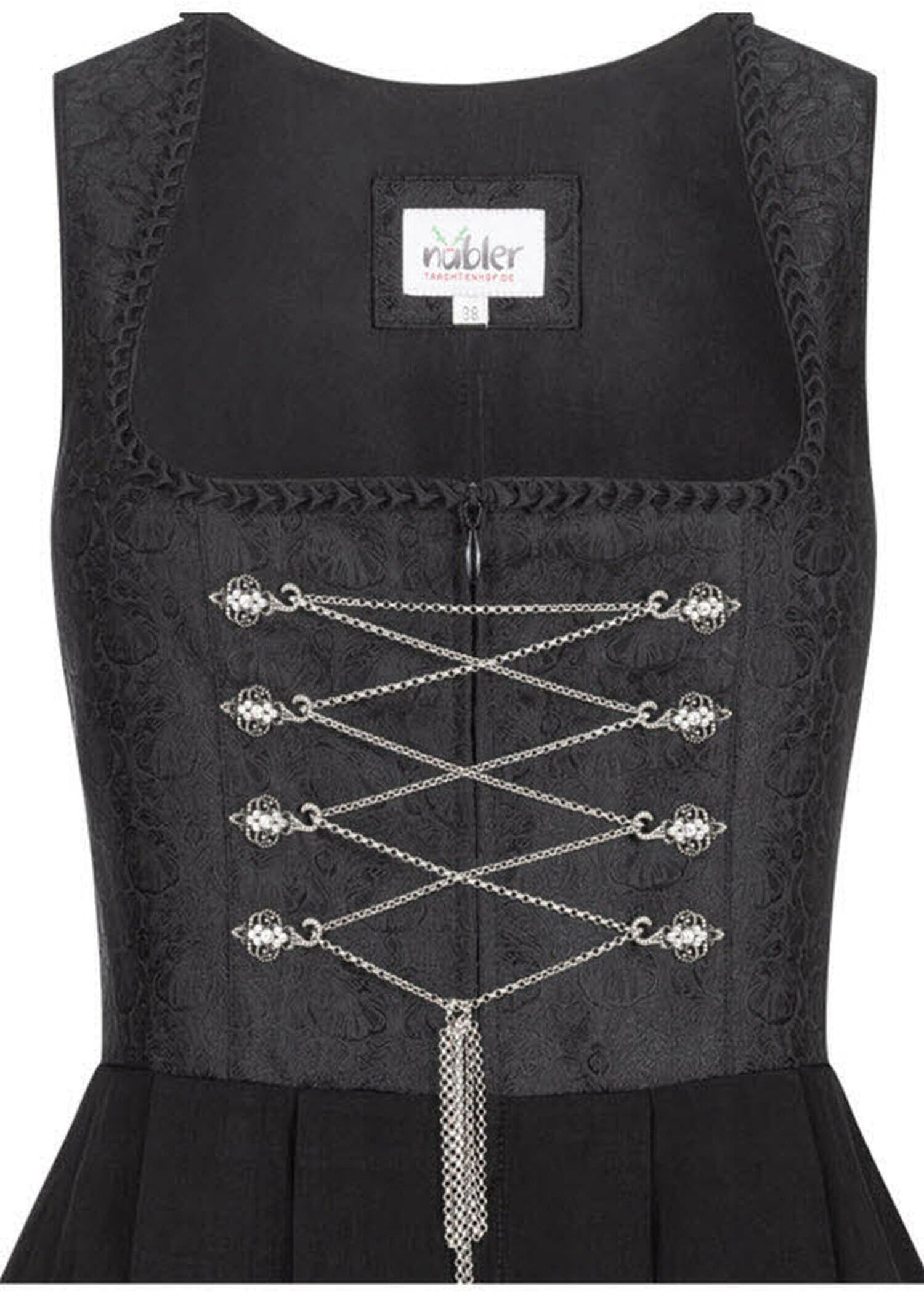 Dirndl NÜBLER "Dirndl lang Frau Wirtin", Damen, Gr. 40, EURO, schwarz, Obermaterial: 100% Viskose CV., Kleider