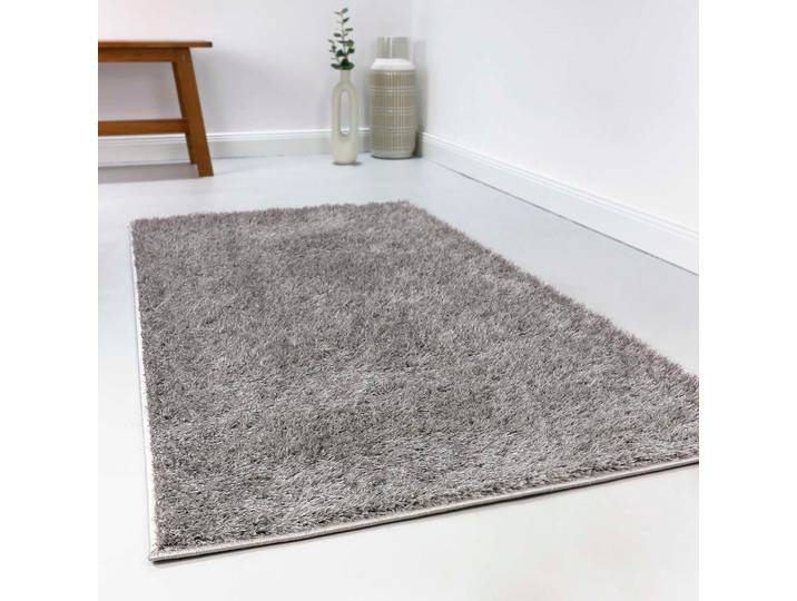 Hochflor-Teppich ESPRIT Swagger Shag ESP-8866 , grau (hellgrau), B:160cm H:30mm L:225cm, Polypropylen, Teppiche, Hochflor-Teppich, Wohnzimmer, Schlafzimmer, uni, waschbar, Antirutsch, gekettelt
