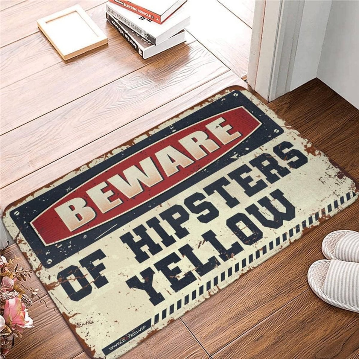 Geel Deurmat Welkom - Antislip Vloermat voor Buiten - 65 x 90 cm