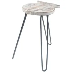 Albasia Wood Fish Stand - Whitewash