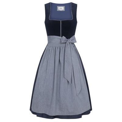 Dirndl NÜBLER "Dirndl lang Florentine", Damen, Gr. 42, EURO, blau, Obermaterial: 100% Polyester PES., Kleider