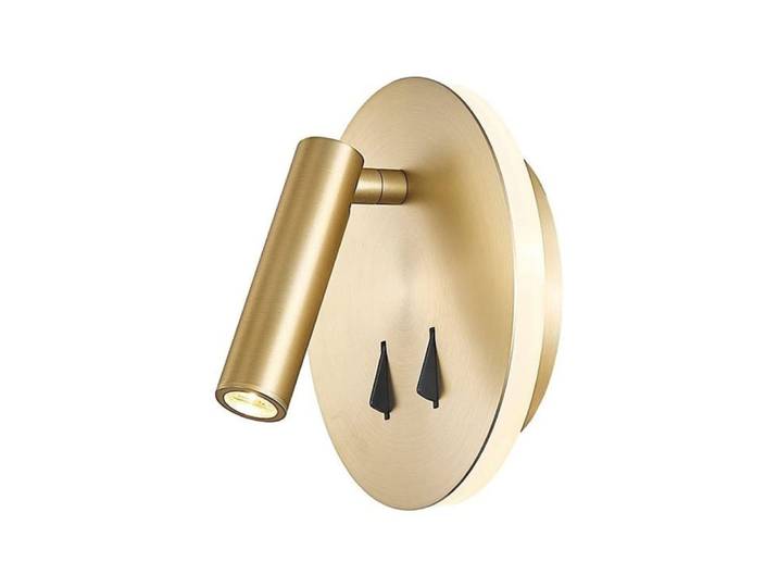 Applique tête de lit liseuse dorée à led
