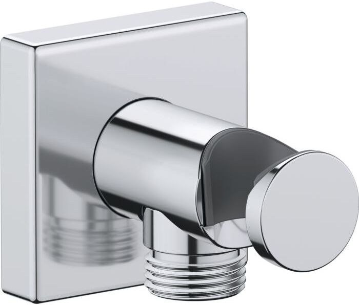 Duravit Wandanschlussbogen UV0630010010 DN 15, mit Brausehalter, Rosette eckig, chrom