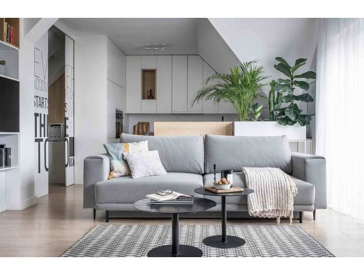 Designer 3er Sofa Diana mit Schlaffunktion und Stauraum - Blau - Luxusbetten24