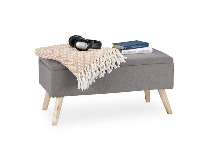 Relaxdays Gepolsterte Sitzbank mit Stauraum