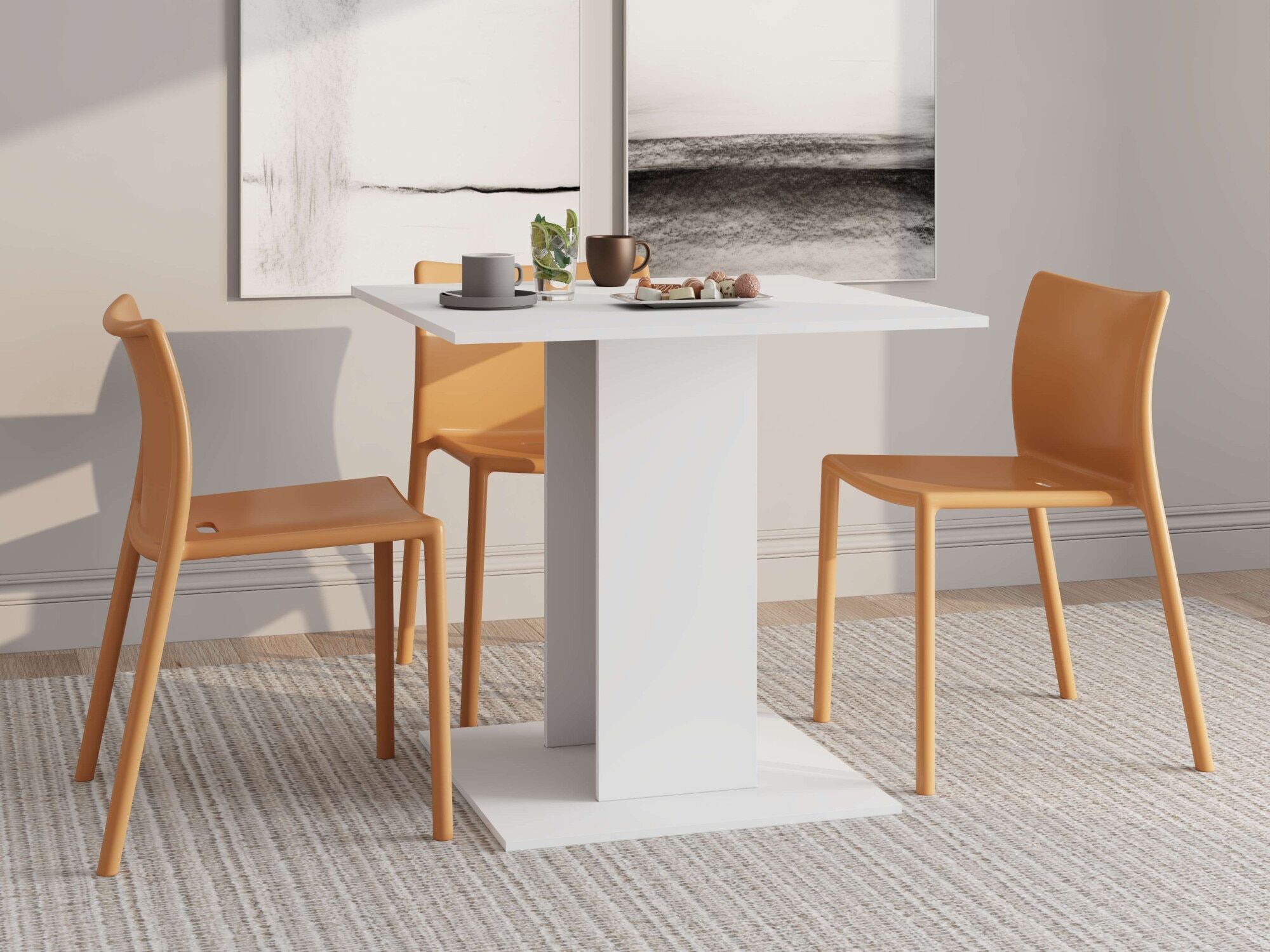 Esstisch HOME AFFAIRE "Capua, Esstisch, Küchentisch, Bistrotisch, Speisetisch", weiss (opaque weiß, opaque weiß, opaque weiß), B:80cm H:75,5cm T:80cm, Tische, Esstisch, Leicht zu bewegen, ideal für kleine Räume, Masse: 80 x 80 cm opaque weiß, opaque weiß,