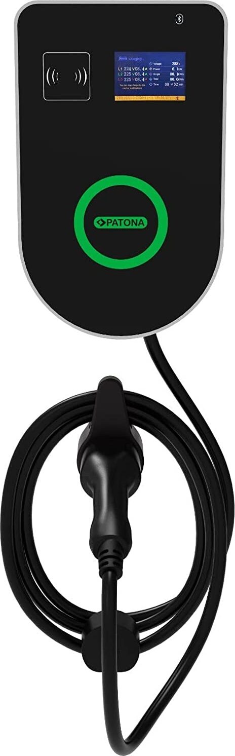PATONA Premium Wallbox WB1-11 11KW Ladestation Elektrosäule Steckdose für Elektro-Auto Stecker Type 2 mit 5m Kabel