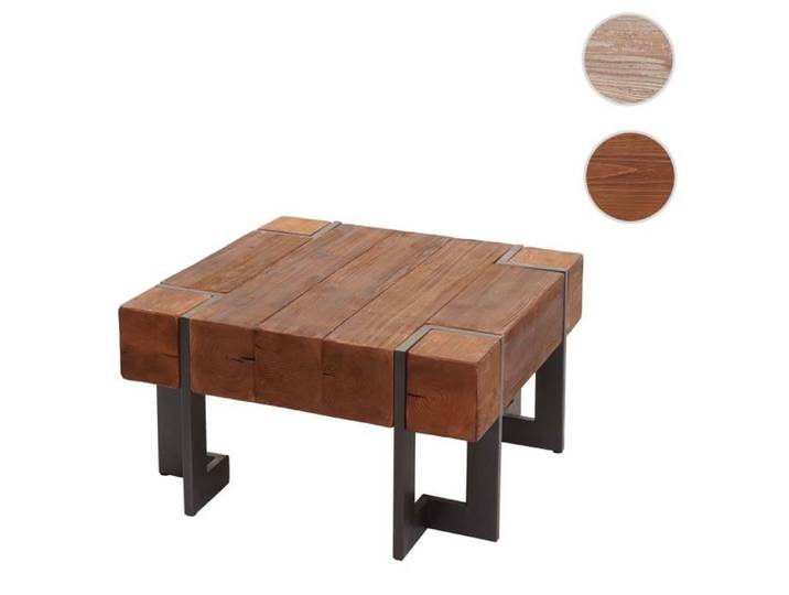 MCW Table basse MCW-A15 table de salon bois de sapin rustique massif ~ brun 70x70cm