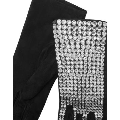 Lederhandschuhe PHILIPP PLEIN "Love Mit Schmucksteinen", Damen, Gr. 7.5, 02, schwarz, Obermaterial: 100% Lammleder. Einsatz: 100% Glas, Handschuhe