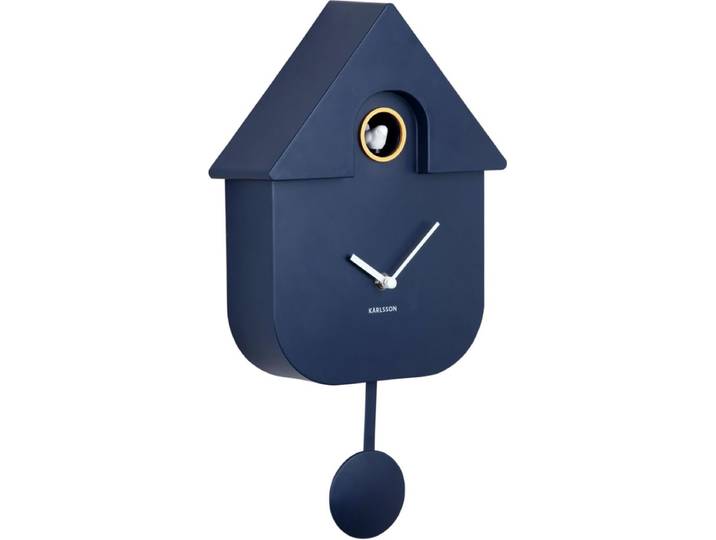 Karlsson Koekoeksklok Modern Cuckoo - Blauw - 8.5x21.5x41cm - Wandklok Modern