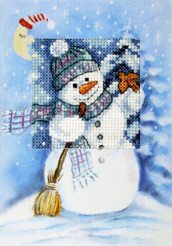 Stick-Grußkarte "Schneemann"