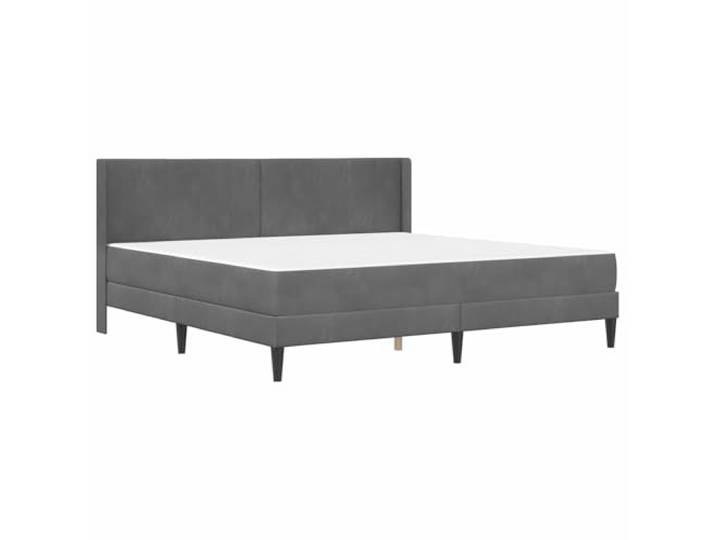 KTHLBRH Doppelbett dunkelgrau 180 x 200 cm Samt Inklusive Lattenrost, gepolstertes Kopfteil, robustes Sperrholz, modernes Design