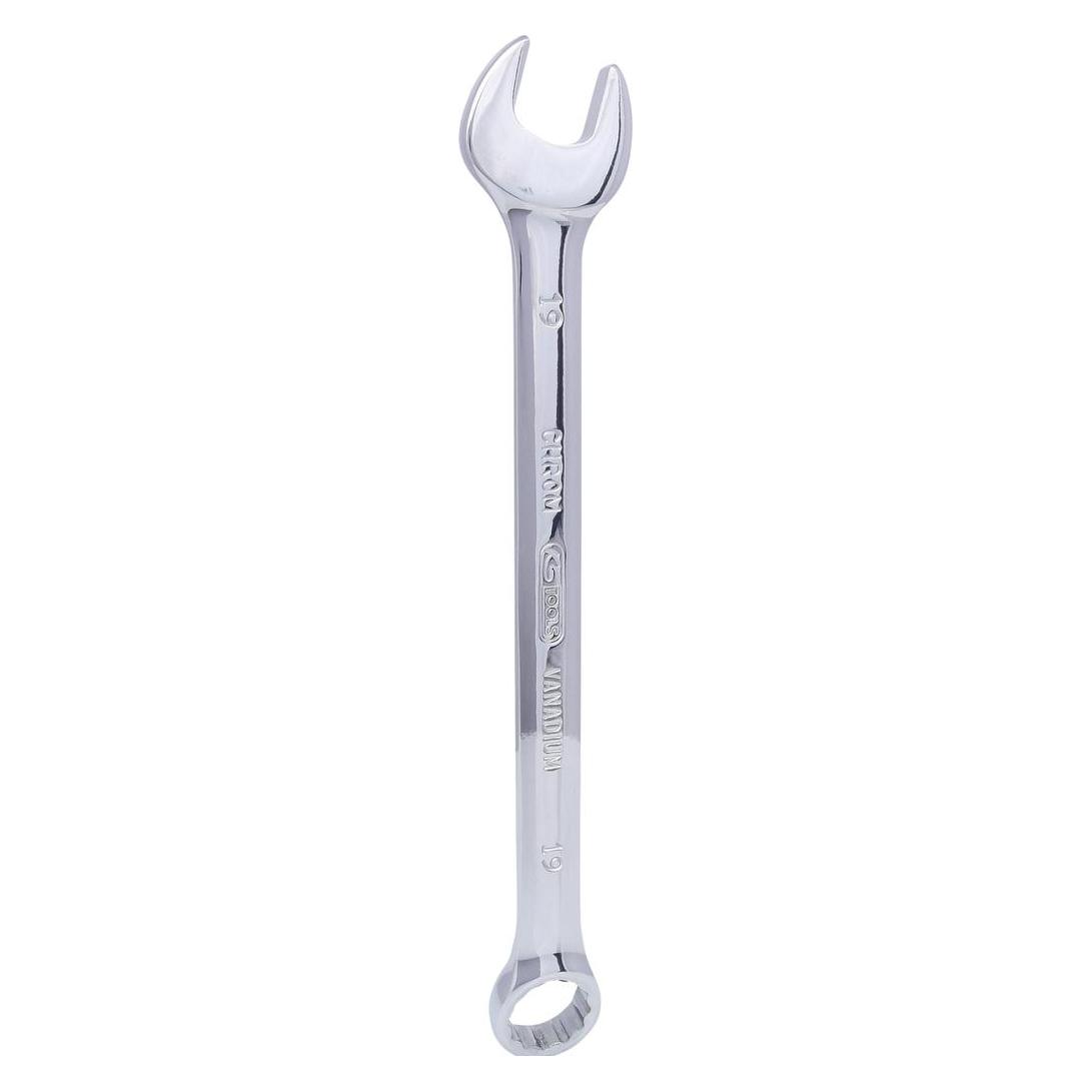 KS Tools Werkzeuge-Maschinen GmbH CHROMEplus Ringmaulschlüssel, abgewinkelt, 19mm, auf Hänger (19 mm) (518.0619-E)