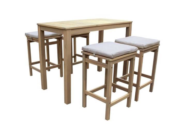 Mange debout ARUBA en acacia massif 4 places - coussins sable