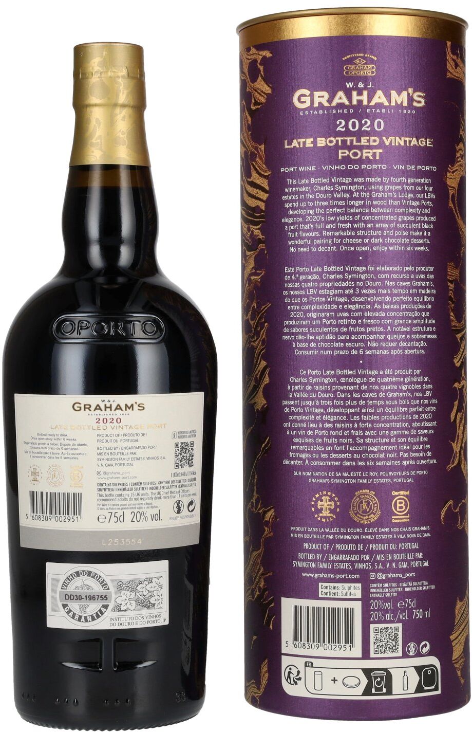 W. & J. Graham's Late Bottled Vintage Port 2020 20% Vol. 0,75l in Geschenkbox