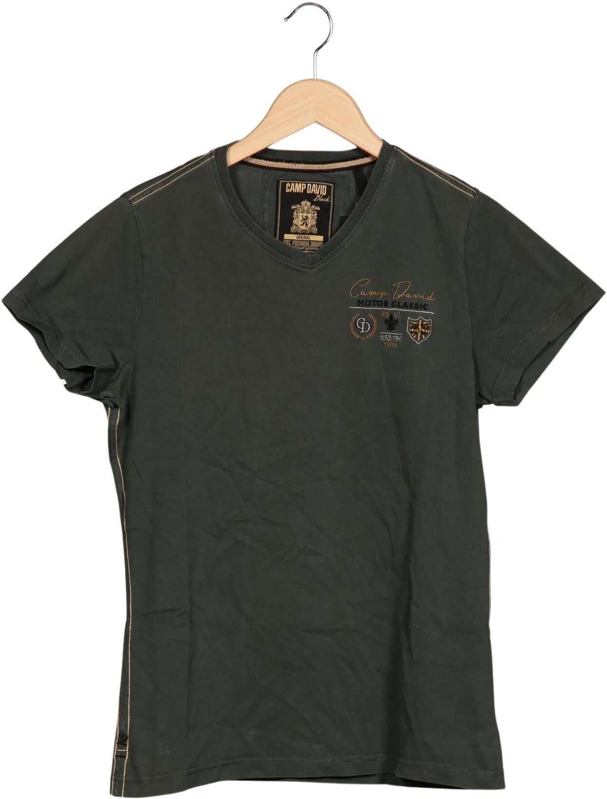 Camp David Herren T-Shirt, Grün, Gr. S, Baumwolle - Second Hand