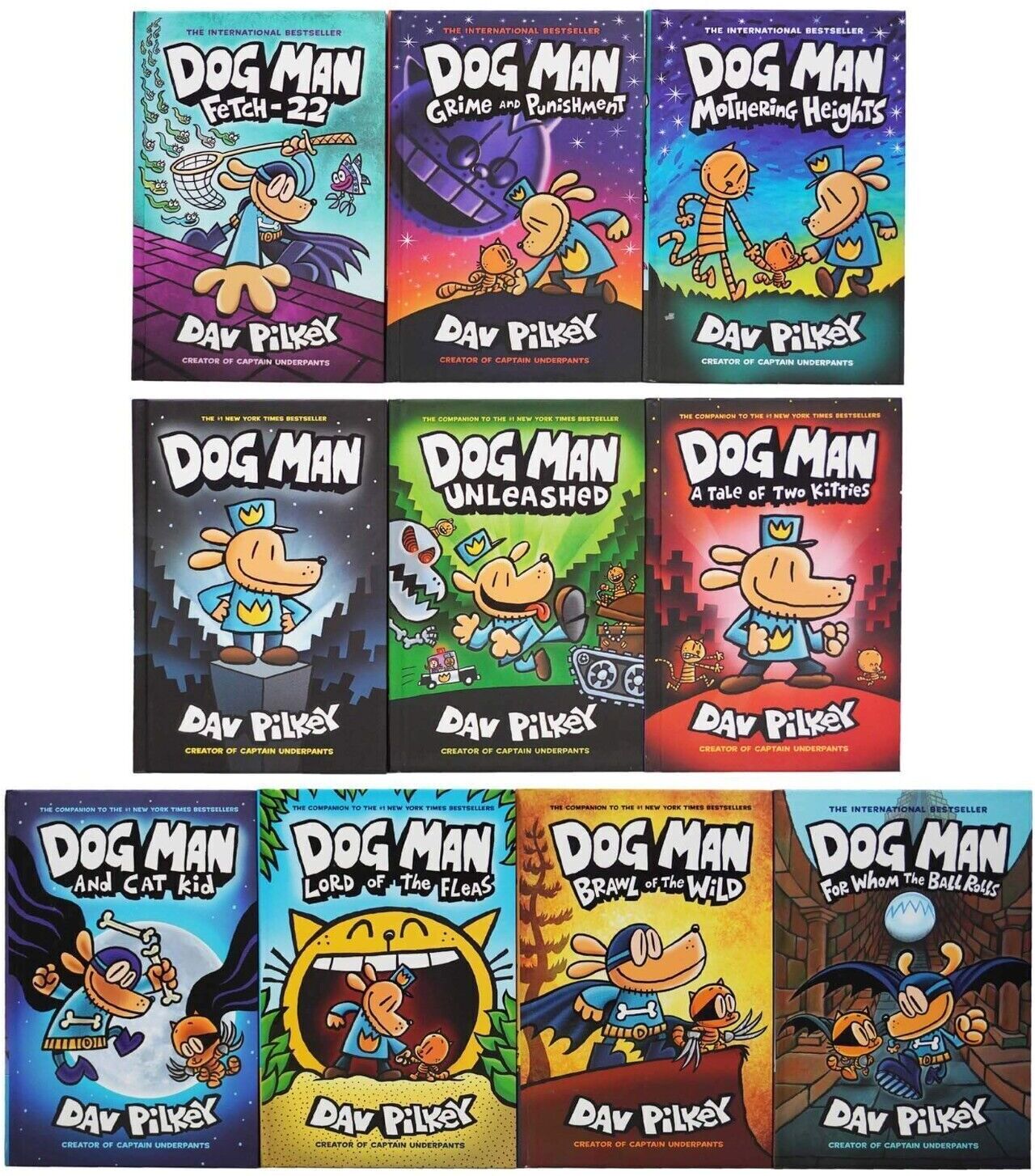 Scholastic Press Dog Man The Supa Buddies Mega Collection by Dav Pilkey - 10 Book Box Set - Hardback - Ages 6-9 - Funny Graphic Novels for Kids