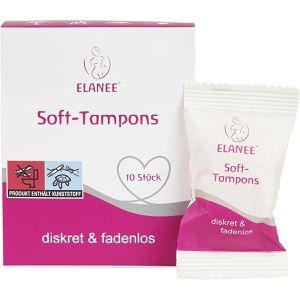 ELANEE Tampons Soft-Tampons, Normal, fadenlos, aus Schaumstoff, 10 Stück