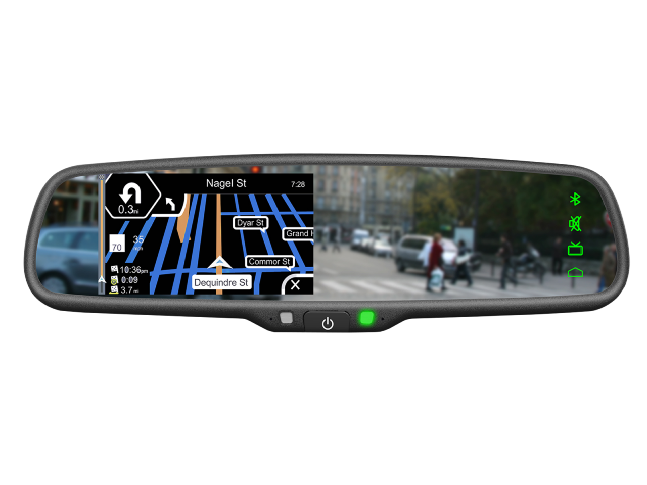 ACV 4.3 Zoll Spiegelmonitor inkl. Win CE Navigation + Bluetooth Frei