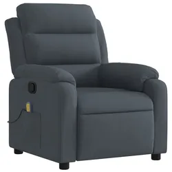 vidaXL Massage-Relaxsessel, dunkelgrauer Samt