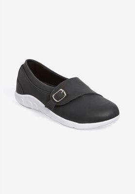 Women's The Kirby Arch Support Flat by Comfortview in Black (Size 10 M)
