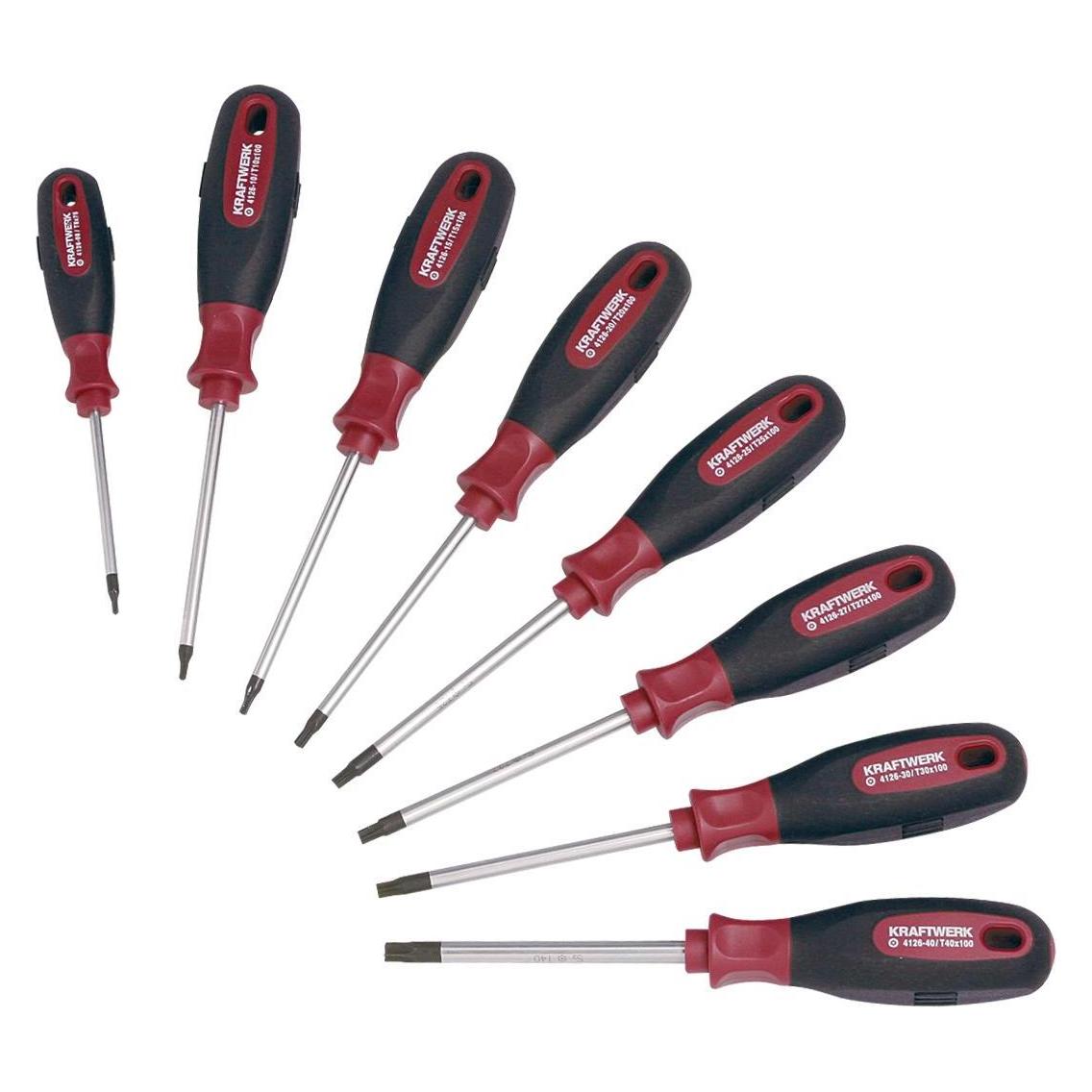Kraftwerk 8-t TX-Schraubendrehersatz mit Bohrung (Pin-torx) (4166)