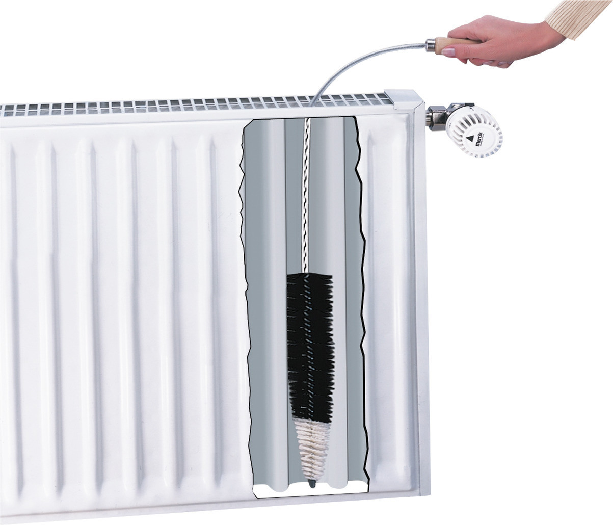 Wenko Borstel voor platte verwarmingsradiatoren
