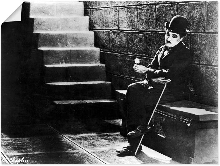 Poster ARTLAND Charlie Chaplin - Lichter der Grossstadt 1931 , schwarz (farbe bild(er): schwarz), B:40cm H:30cm, Bilder, Poster, ohne Rahmen