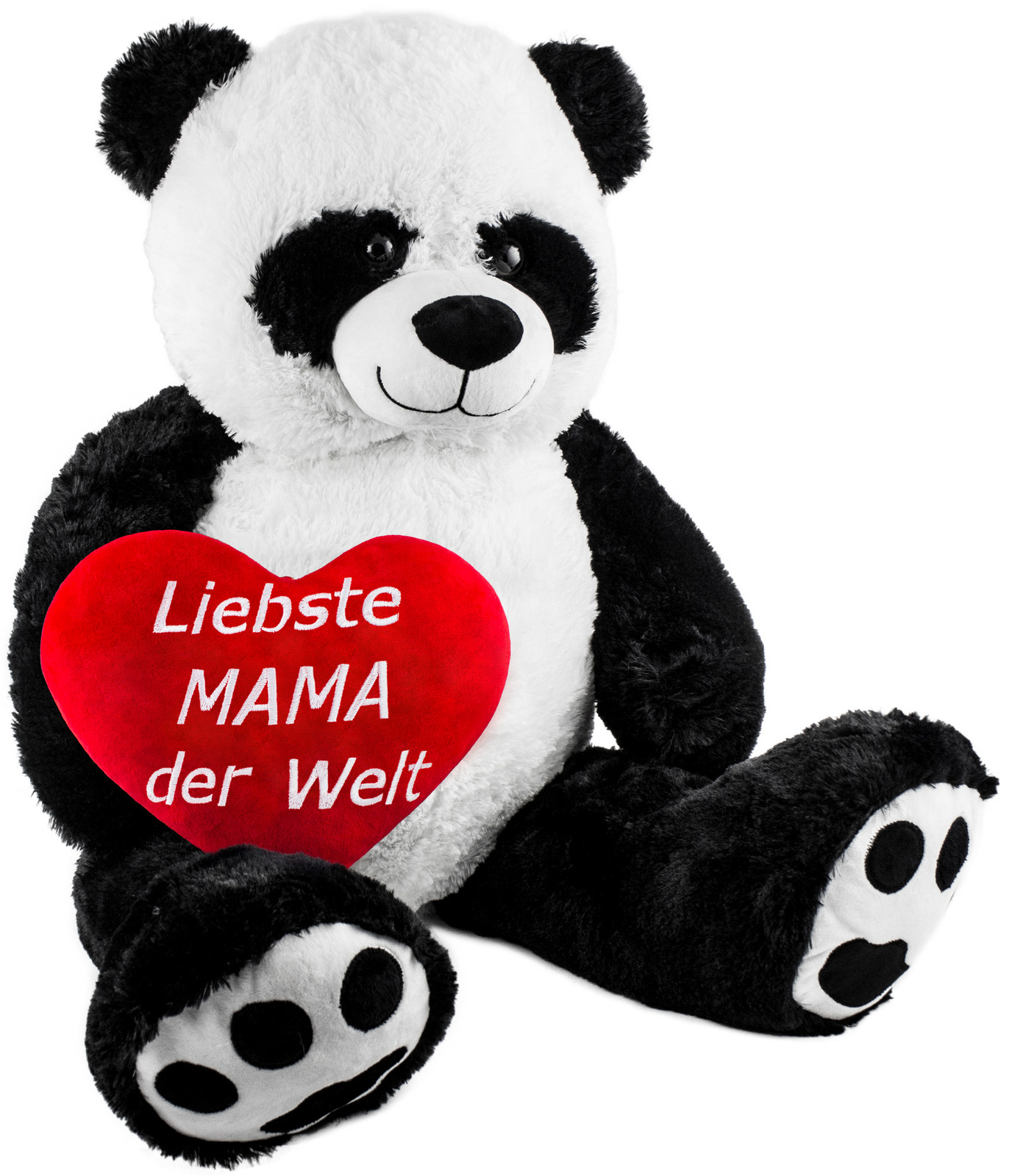 Brubaker XXL Panda Pluche Knuffel met tekst Liefste mama van de wereld, 100 cm