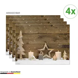 CoverYourDesk, Tischset, Tischset Weihnachtliches Arrangement aus Holz