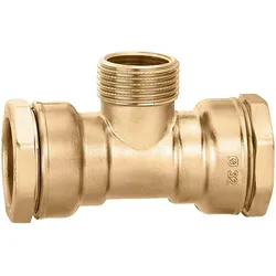 Caleffi, Zubehör Sanitärinstallation, T-Stück 865 Messing 32x1Zoll AGx3/4Zoll IG
