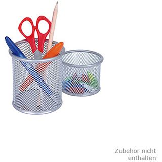 WEDO Stifteköcher-Set Office, aus Drahtmetall, silber