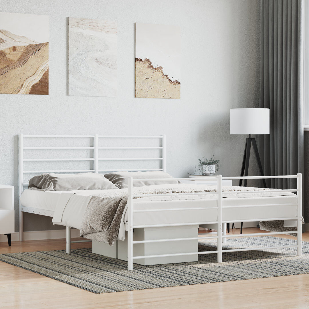 17 Stories Makahla Bed White 140 x 190cm