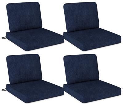 Costway Set of 4 Outdoor Patio Cushion Set with Removable Covers-Navy